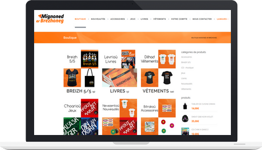 Exemple de site e-commerce (WordPress + WooCommerce) : Stal Mignoned ar Brezhoneg